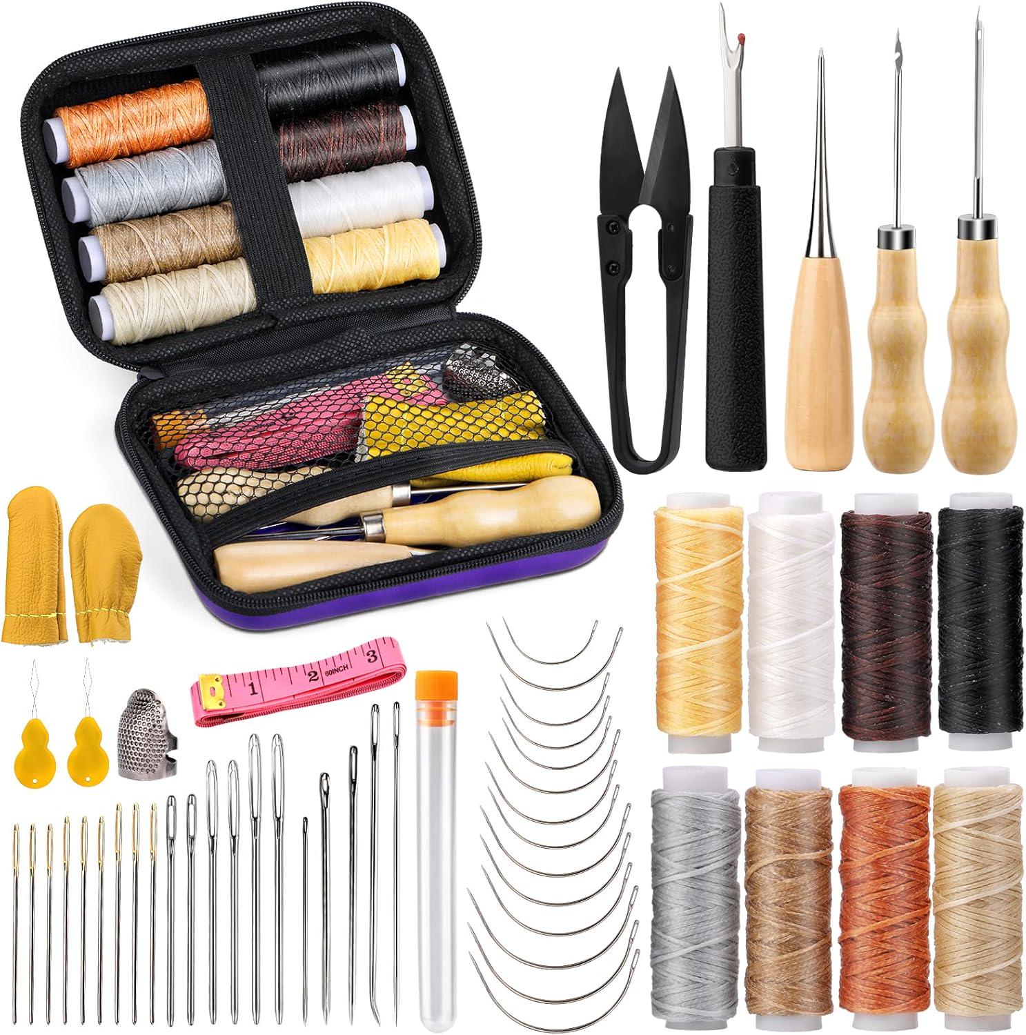 Upholstery Sewing Kit for Leather Canvas Sofa Car Seats Boots and Backpack Repairs