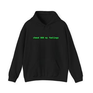Sweat à capuche « chmod 000 mes sentiments » | Cadeau pour administrateur système, Humour informatique Linux, Sweat-shirt DevOps amusant