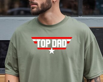 Top Dad Graphic Tee, Retro Grunge Style, Father's Day Gift