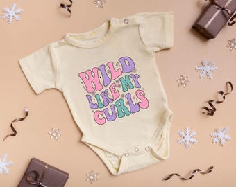 Wild Like My Curls Graphic Onesie, Retro Floral Natural Hair Pride Shirt
