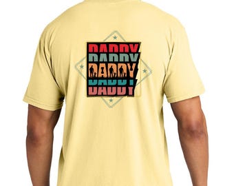 Retro Daddy Father Child Silhouette Graphic Tee, Fatherhood Apparel Gift