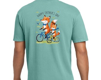Father's Day Fox Cycling Graphic Tee, Woodland Dad Shirt