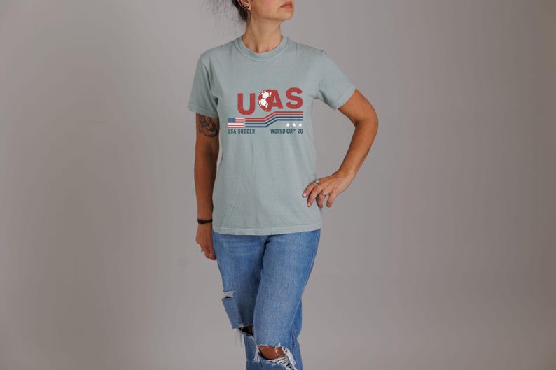 USA Soccer World Cup 26 Shirt, Retro American Flag Graphic Tee, USMNT Fan Apparel image 6