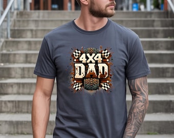 4x4 Dad Graphic Tee, Off Road Mud Tire Shirt, Outdoorsy Man Apparel