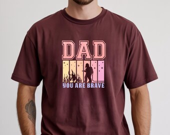 Retro Firefighter Dad Shirt, Brave Fireman Graphic Tee, Pixel Art Apparel