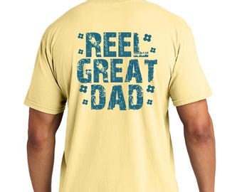 Reel Dad Fishing Shirt, Retro Distressed Graphic Tee