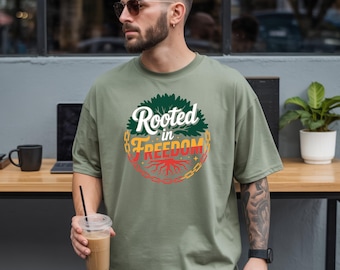 Roots FREEDOM Graphic Tee, Juneteenth Heritage, Black History Apparel, Cultural Pride Shirt