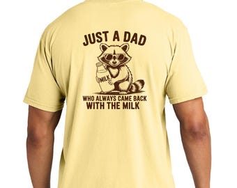 Dad Raccoon Graphic Tee, Funny Father's Day Shirt, Retro Meme Apparel