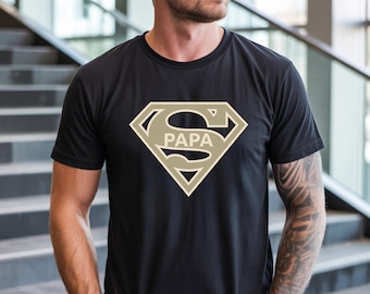 Super Papa Shirt, Superhero Shield Graphic Tee, Father's Day Gift