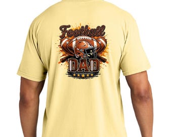 Distressed Football DAD Graphic Tee, Game Day Apparel, Sports Dad Shirt