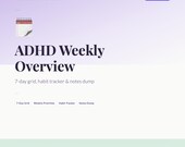 ADHD Weekly Planner Printable | ADHD Weekly Overview | Habit Tracker + 7-Day Grid | Neurodivergent Planner Instant Download | Letter + A4