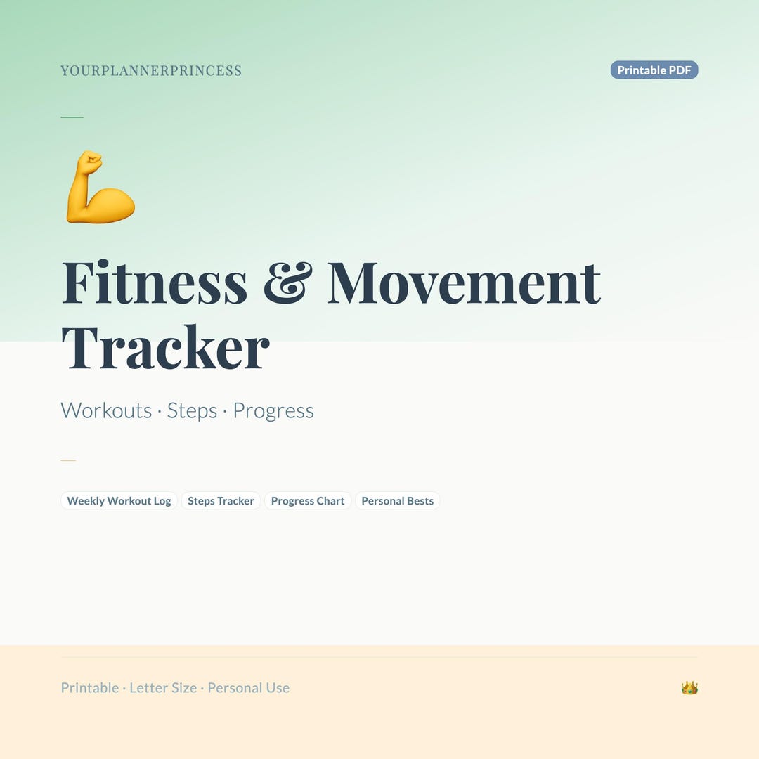 Fitness Tracker Printable | Workout Log Printable | Exercise Planner ...