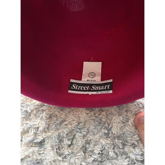 Vintage Street Smart Pink  100% Wool Felt Ladies Church Hat Made In USA Y2K View 3