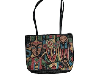 Vintage Chicos Beaded Shoulder Bag Travel Tribal Colorful Streetwear Urban
