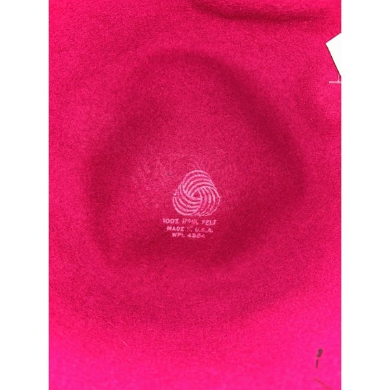 Vintage Street Smart Pink  100% Wool Felt Ladies Church Hat Made In USA Y2K View 4