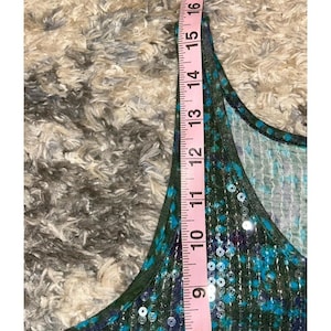 Vintage Free People Womens Oversized S Tank Pailletten Crop Swing Blau Barbiecore Bild 3