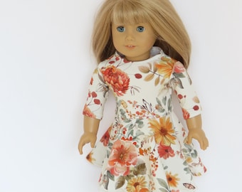 Poly Knit Floral Dress 18 Inch Doll Clothes