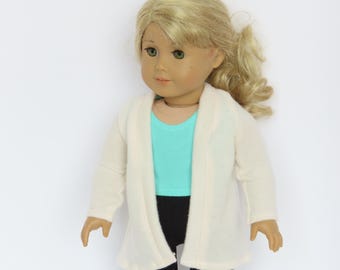 Ivory Sweater Cardigan 18 Inch Doll Clothes