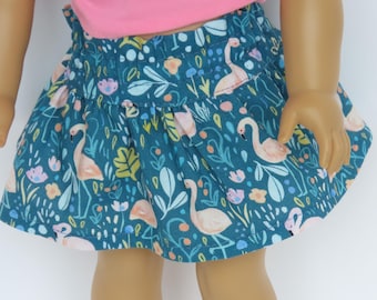 Flamingo Cotton Skirt 18 inch Doll Clothes
