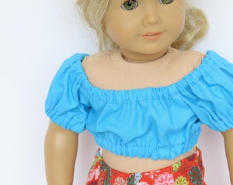Blue Peasant Top 18 Inch Doll Clothes