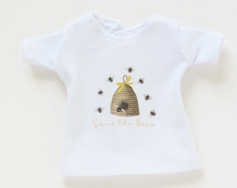 14.5 Inch Doll "Save the Bees" Graphic Shirt; Wellie Wishers Clothes