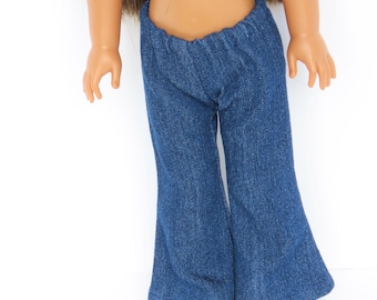 Blue Denim Flare Pants 14.5 Inch Doll Clothes