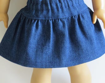 Denim Twirl Skirt 18 Inch Doll Clothes