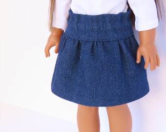 14.5 Inch Doll Denim Skirt; Wellie Wishers Doll Clothes