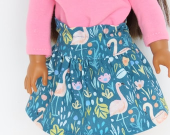 14.5 Inch Doll Flamingo Skirt; Wellie Wishers Doll Clothes