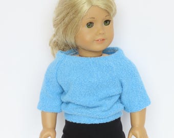 Boat Neck Blue Sweater 18 Inch Doll Clothes