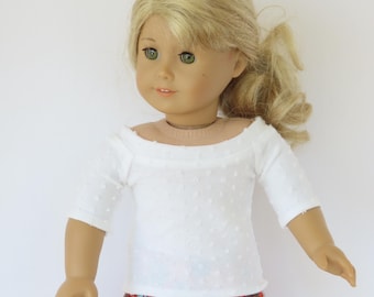 White Slub Cotton Knit Shirt 18 Inch Doll Clothes