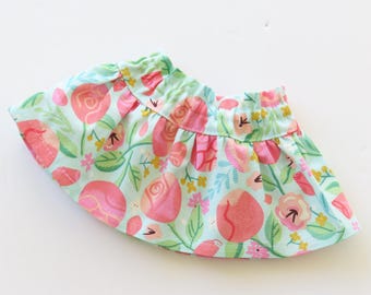 Pink Floral on Blue Cotton Skirt 18 Inch Doll Clothes