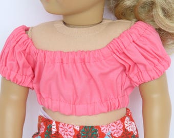 Pink Peasant Top 18 Inch Doll Clothes