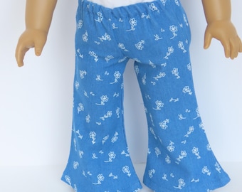 Light Blue Denim Flare Pants 18 Inch Doll Clothes