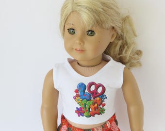 Retro "LOVE" Graphic Shirt for the 18 Inch Doll Clothes