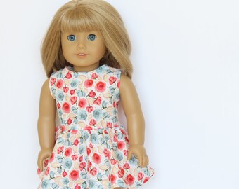 Floral Cotton Dress 18 Inch Doll Clothes