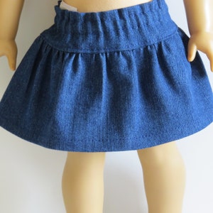 Made to Fit Like American Girl Doll Clothes: Doll Denim Skirt; 18-inch Doll Twirl Skirt