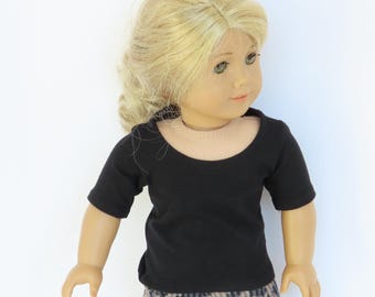 Black Cotton Knit Shirt 18 inch Doll Clothes
