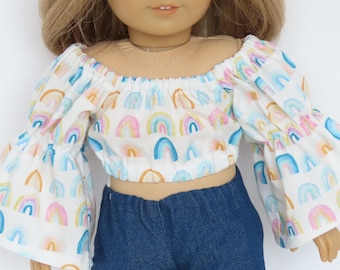 Long Sleeve Peasant Top 18 Inch Doll Clothes