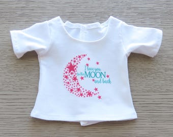 Graphic Shirt "Love You to the Moon and Back" 18 Inch Doll Clothes