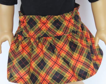 Fall Plaid Cotton Skirt 18-inch Doll Clothes