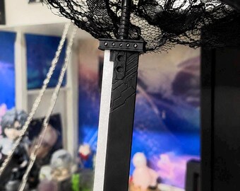 Portachiavi a forma di spada fantasy, ciondolo in metallo ispirato ai videogiochi, accessorio per cosplay