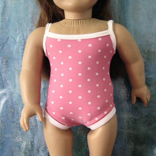 Pink and White Polka Dot Bathing Suit for American Girl and other 18 inch dolls
