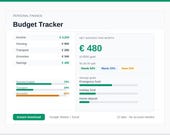 Budget Tracker Spreadsheet Excel | Monthly Expense Planner Debt Tracker Net Worth Savings Goals