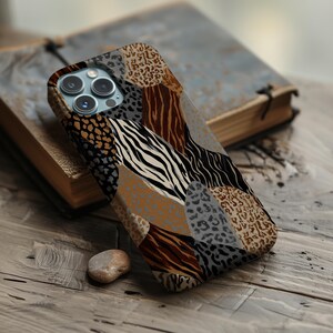 Animal Print Patchwork Phone Case Aesthetic Trendy Gift for Women Girls Protective Cover for iPhone 17 Pro Max Samsung Galaxy Google Pixel