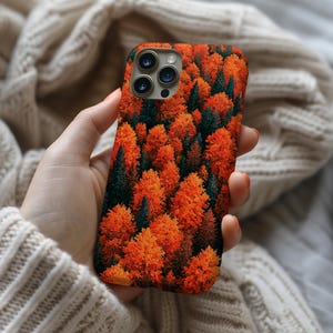Autumn Forest Phone Case Aesthetic Fall Trees Cute Trendy Women Cover for iPhone 16 15 14 13 12 Pro Max Samsung s26 s24 s25 Google Pixel 8 9