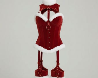 Real Velvet Over bust Corset: Steel Boned, Lace-Up Front, Gift For Her
