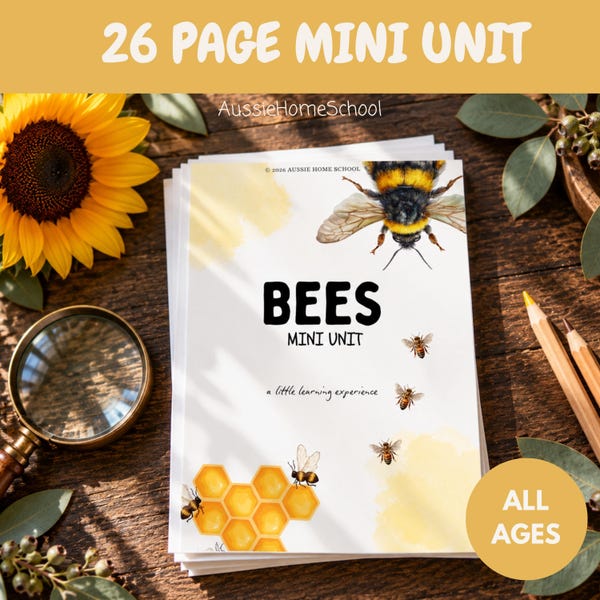 Miniunidad didáctica sobre las abejas / Actividades de aprendizaje para todas las edades / Estudio de la naturaleza de la abeja melífera (Descarga digital)