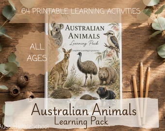 Pacchetto didattico sugli animali australiani / Attività di apprendimento per tutte le età / Unità didattica sugli animali australiani (Download digitale)