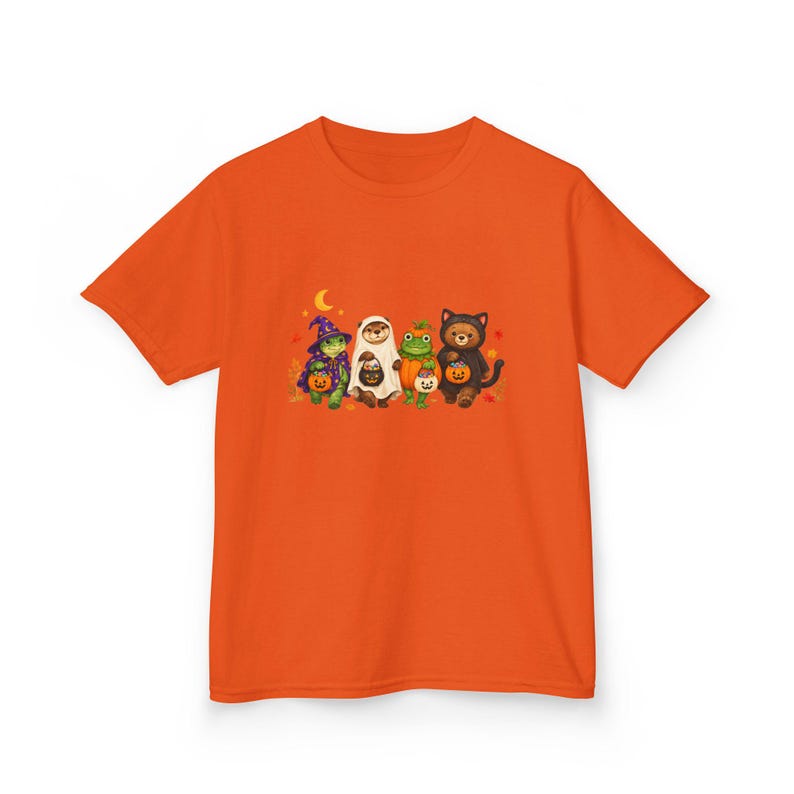 Kids Halloween Shirt with Turtle Bear Otter and Frog Trick or Treat Animal Design image 13
